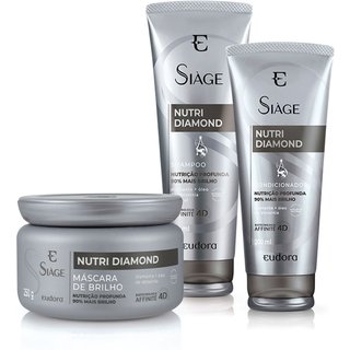 Kit Siàge Nutri Diamond Shampoo + Condicionador + Máscara Capilar (Nova Versão)