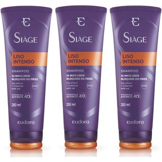 Kit Siàge Liso Intenso Shampoo 3 Unidades Nova Versão