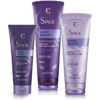 Kit Siàge Loiro Expert Shampoo + Condicionador + Repositor Protect Plex (Nova Versão)