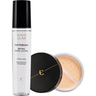Kit Skin Perfection Pó Solto Claro Médio + Bruma Fixadora