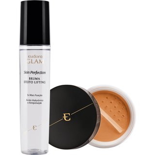 Kit Skin Perfection Pó Solto Médio Escuro + Bruma Fixadora