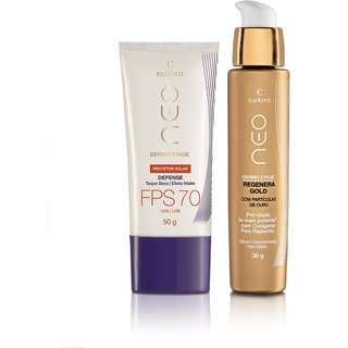 Kit Neo Dermo Etage Serum Facil Gold Total Regenerate + Protetor Solar Facial Defense FPS 70