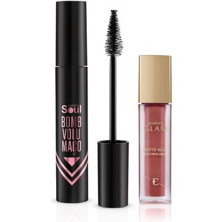 Kit Maquiagem Batom Glam Matte Blur + Máscara Soul Bomb Volumaço
