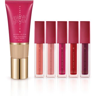 Kit Niina Secrets: Batons Skinny Matte + Base Cor 13