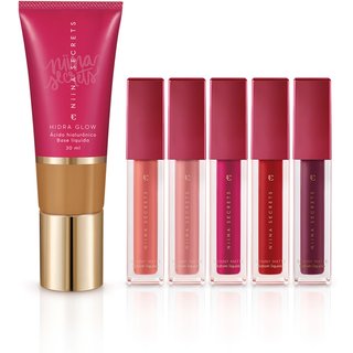 Kit Niina Secrets: Batons Skinny Matte + Base Cor 65