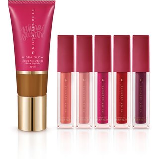 Kit Niina Secrets: Batons Skinny Matte + Base Cor 75