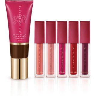 Kit Niina Secrets: Batons Skinny Matte + Base Cor 100