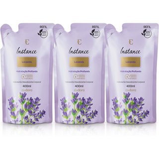 Combo Refil Instance Loção Hidratante Desodorante Corporal Lavanda 3 Unidades