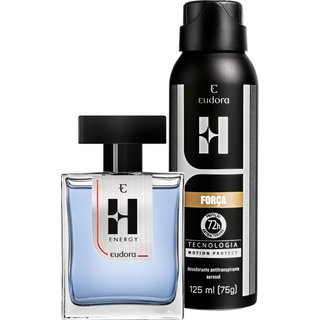 Kit Eudora H Energy Colônia Desodorante + Desodorante Aerossol Eudora H Força