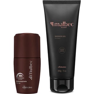Combo Presente Malbec: Shower Gel Malbec Black 200g + Desodorante Roll-on Malbec 55ml