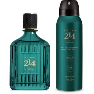 Combo Botica 214 Fiji Paradise Masculino: Eau De Parfum 90ml + Desodorante Antitranspirante Aerossol 75g/125ml