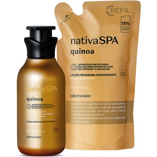Combo Nativa SPA Quinoa: Loção Firmadora Corporal 400ml + Refil 400ml