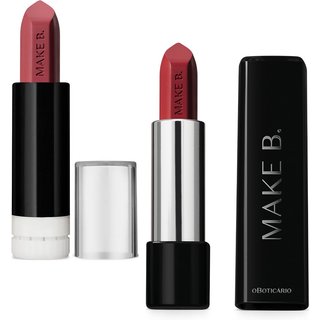 Combo Make B.: Batom Cremoso Nude Malva 3,6g + Refil Batom Mate Rosa Rose Fabulous 4,0g