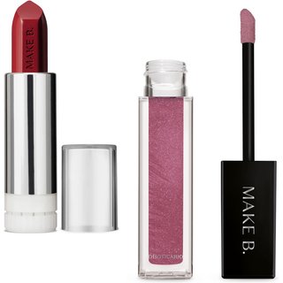 Combo Make B.: Gloss Labial Rose Lover 5ml + Refil Batom Glossy Vinho Wine 3,6g