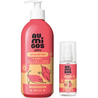 Combo Au.Migos Pets: Shampoo 5 em 1 400ml + Colônia 60ml