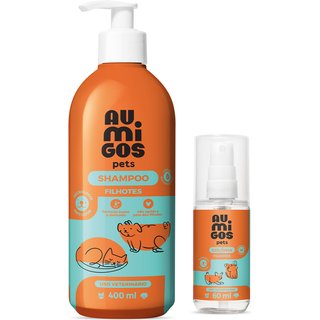 Combo Au.Migos Pets: Shampoo para Filhotes 400ml + Colônia Filhotes 60ml