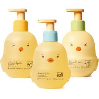 Combo Boti Baby: Shampoo Suave 200ml + Condicionador Suave 200ml + Sabonete Líquido de Glicerina 200ml
