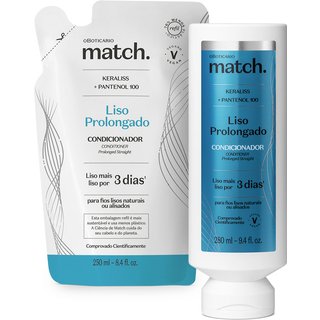Combo Match Liso Prolongado: Condicionador 280ml + Refil 250ml