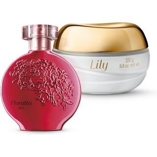 Combo Pele Perfumada: Floratta Red Desodorante Colônia 75ml + Creme Acetinado Corporal Lily 250g