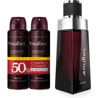 Combo Malbec: Desodorante Colônia 100ml + Desodorante Antitranspirante 2x75g/125ml