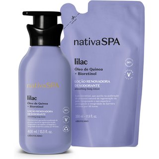 Combo Nativa Spa Lilac: Loção Corporal 400ml + Refil Loção Corporal 350ml