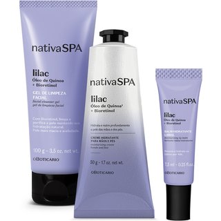 Combo Nativa Spa Lilac: Gel de Limpeza 100g + Balm Labial 7,5ml + Creme para Mãos e Pés 50g