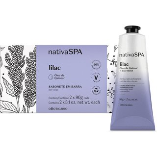 Combo Nativa Spa Lilac: Sabonete Em Barra 2x90g + Creme Para Mãos e Pés 50g