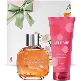 Combo Presente Celebre: Desodorante Colônia 100ml + Hidratante Desodorante 200ml + Caixa de Presente