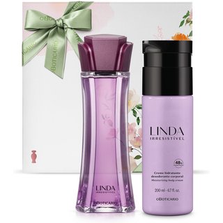 Combo Presente Linda Irresistível: Desodorante Colônia 100ml + Desodorante Hidratante 200ml + Caixa de Presente