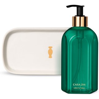Combo Presente Casa 214 Brisa de Cedros: Sabonete Líquido 400ml + Bandeja de Lavabo