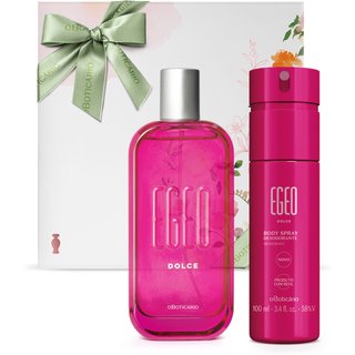 Combo Presente Egeo Dolce: Desodorante Colônia 90ml + Body Spray 100ml + Caixa de Presente