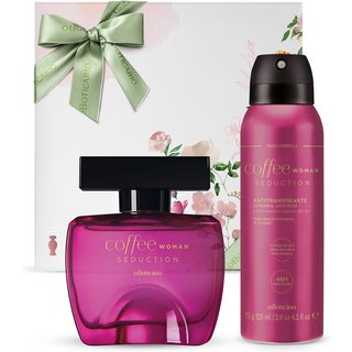 Combo Presente Coffee Woman Seduction: Desodorante Colônia 100ml + Desodorante Antritranspirante Aerossol 75g/125ml + Caixa de Presente