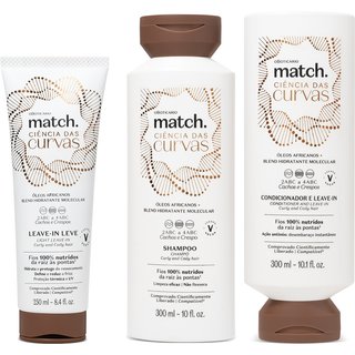 Combo Match Ciência das Curvas : Shampoo 300ml + Condicionador 300ml + Leave-in 250ml