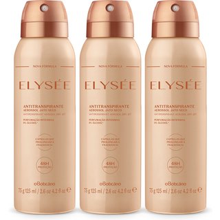 Combo Elysée: Desodorante Antitranspirante Aerosol 3x125ml cada