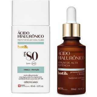 Combo Botik Ácido Hialurônico: Protetor Solar FPS 80 40ml + Sérum Facial de Alta Potência 30ml