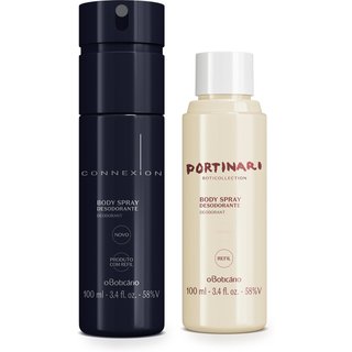 Combo Boticollection: Desodorante Body Spray Connexion 100ml + Refil Portinari 100ml