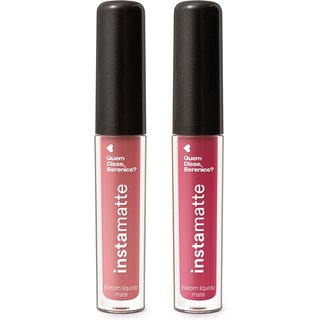 Combo Instamatte Quem Disse, Berenice?: Batom Líquido Rosetali Mate 4ml + Batom Líquido Goiabali Mate 4ml