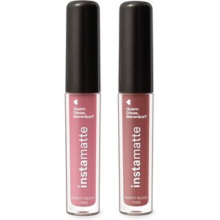Combo Instamatte Quem Disse, Berenice?: Batom Líquido Castanheli Mate 4ml + Batom Líquido Roseirali Mate 4ml