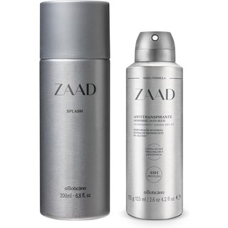 Combo Zaad: Body Splash Desodorante Colônia 200ml + Desodorante Antitranspirante Aerossol 75g/125ml