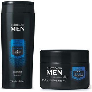 Combo Men Cabelos: Shampoo e Condicionador 2 em 1 250ml + Pomada Capilar 4 em 1 100g
