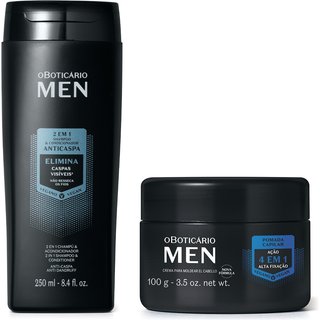 Combo Men Anticaspa: Shampoo e Condicionador Anticaspa 2 em 1 250ml + Pomada Capilar 4 em 1 100g