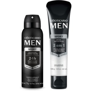Combo MEN Sport: Creme Antiatrito 3 em 1 100g + Desodorante Para Pés 125ml