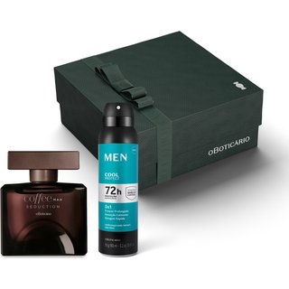 Combo Presente Dia dos Pais Coffee Man Seduction: Desodorante Colônia 100ml + Desodorante 90g/150ml + Caixa de Presente