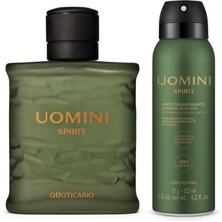 Combo Uomini Spirit: Desodorante Colônia 100ml + Desodorante Antitranspirante Aerossol 75g/125ml