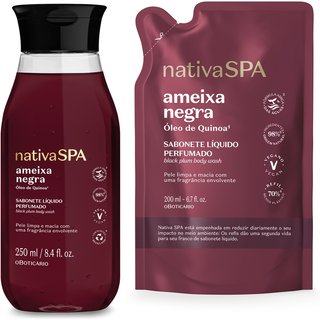 Combo Nativa Spa Ameixa Negra: Sabonete Líquido Perfumado 250ml + Refil 200ml