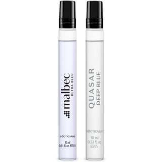 Combo Perfumaria Masculina Tamanho Viagem : Malbec Ultra Bleu 10ml + Quasar Vision 10ml