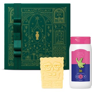 Combo Presente Cuide-se Bem Bob Esponja: Sabonete Líquido 250ml + Sabonete em Barra 2x 100g + Caixa Presenteável