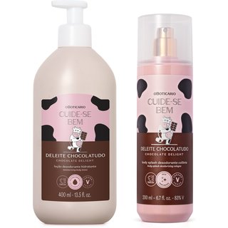 Combo Cuide-se Bem Deleite Chocolatudo: Loção Corporal 400ml + Body Splash 200ml