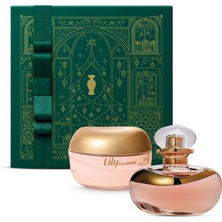 Combo Presente Lily Gardénia: Eau de Parfum 75ml + Creme Corporal 250g + Caixa Presenteável
