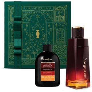 Combo Presente Malbec X: Desodorante Colônia 100ml + Óleo de Massagem 200ml+ Caixa Presenteável